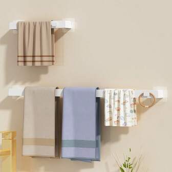 1pc No-Punching Wall-Mounted Bathroom Shelf, Plastic Storage Rack For Slippers Shoes Towel And More, Multi-Functional Storage Organizer, Waterproof&Moisture Proof Towel Holder Hanger, Shoes Rack,Space-Saving Easy Installation Shoes Organizer, Perfect For Home Bathroom Bedroom And Dorm