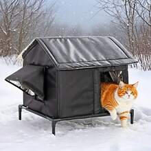 XL Heavy Duty Winter Outdoor Cat House And Small Dog Shelter - All-Weather Waterproof Oxford Cloth Pet Shelter With Windproof/Rainproof Roof, Spacious Insulated Design, Suitable For Indoor/Outdoor Use, Easy Assembly, Ventilation - Large Stray Pet House - XL - View 3