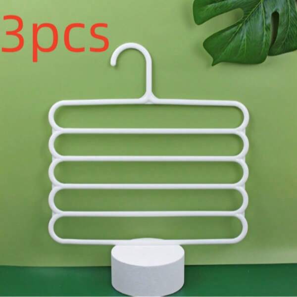1pc 5-Layer Plastic Multifunctional Pants Hanger For Storing Ties Scarves And Pants