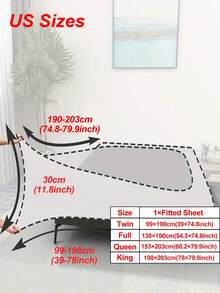 1件牛奶丝纯色床裙，弹性可拆卸，聚酯纤维弹力床裙，保护床垫，适用于卧室和家庭 - 米色 - 查看 3
