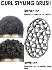 WANMEI Curly Hair Styling Brush,1PC Premium Curly Hair Styling Brush – Dual-Sided Twist Styling Comb With Soft Silicone Bristles For Men & Women – Manual Curling Twist Tool With Spiral Cavities For Defining Afro Curls, Coils & Waves – Gentle On Normal Hair, Washable & Durable Construction - Multicolor - View 2