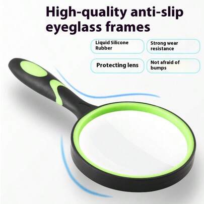 2 Pieces Of 60mm / 90mm 10x Handheld Magnifying Glasses, Shatterproof Reading Magnifying Glasses, Real Glass Magnifying Glasses With Anti-Slip Rubber Handles, Suitable For Reading Hobbies And Science