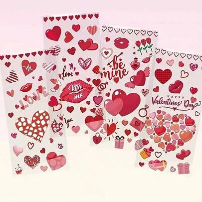 50pcs Valentine's Day Red Heart Pattern Gift Packaging Bags, Heart And Red Lip Design Transparent Self-Adhesive Bags, Mixed Packaging Bags Full Of Love And Romantic Atmosphere, Suitable For Valentine's Day, Wedding, Birthday, Anniversary And Other Party Gifts