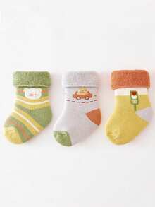 3 Pairs Of Autumn And Winter Thick Warm Baby Socks, Male Baby Cold Proof Socks, Cute And Comfortable - Multicolor - View 11