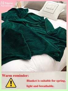 1 Stück weiches Fleece-Decke, in mehreren Farben erhältlich, minimalistisch & modisch Heimdekoration, geeignet für Schlafzimmer, Studentenwohnheim, Sofa, Büro-Nickerchen, perfekt als Valentinstag Geschenk, maschinenwaschbar - Dunkelgrün - Übersicht 2
