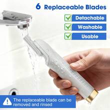 Hailicare Depilador elétrico feminino com 6 lâminas substituíveis, recarregável via USB, remove pelos de sobrancelha, rosto e pernas, 3 velocidades, kit de cuidados pessoais portátil, presente ideal. - Branco - Ver 8