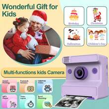 Instant Print Kids Camera, Supports Photo/Video Capture And Printing, 1080P HD Digital Camera, Portable Toy, Includes 3 Rolls Of Printing Paper, Great Christmas And Birthday Gift For 3-12 Year Old Boys And Girls. Also An Excellent Choice For World Cup, Valentine's Day, Wedding, Music Festival, Birthday And Party Gifts. - CA01 - View 9