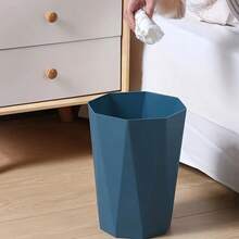 3/2/1 Pcs Geometric Trash Can, Kitchen Garbage Bin, Octagonal, Plastic Material, Brushed Surface, Open-Mouth Design, No Power Required, Suitable For Home, Office, Kitchen, Bathroom Storage, Bathroom Garbage Organization - Multicolor - View 4