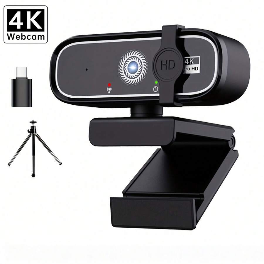 4K/2K/1080P USB Webcam With Auto Focus And Privacy Cover | Plug And Play, Compatible With PC/Laptop, Zoom, Live Streaming And Remote Work