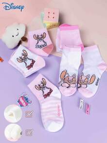 Disney 1/8 Pair Stitch Cute Cartoon Character Socks, Fashionable Casual Comfortable Odor-Resistant Moisture-Wicking Student Socks, Practical And Stylish, Patterned Absorbing, Versatile Low-Cut Socks Suitable For Daily Wear, Back To School And Holiday Gift, Christmas Gift For Kids, Fast Delivery
