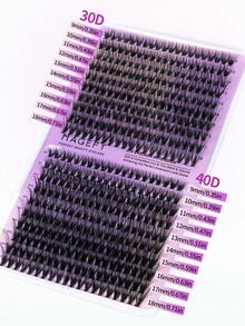 800pcs 30D 40D 50D 60D DIY Lash Cluster Extension 9-18mm False Eyelash Cat Eye Winged Faux Mink Soft Hair Volume Wispy Fake Eyelash Long Mixed Individual Eyelashes Makeup Tool For Beauty Travel Parties,Optional With Tweezers&Washing Face And Headband - C - 查看 3
