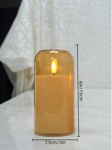3pcs Acrylic Flameless Candles With Remote Control, Battery Powered LED Simulated Candles With Timer Function, Warm Light Decoration Lamp For Valentine's Day, Wedding, Holiday Party And Home Decor - Gold - View 9