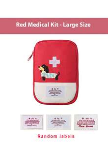 1个卡通腊肠犬图案便携式旅行药品收纳包 - 家庭药品包，旅行便携小药包，医疗急救包，无异味，便携式急救包，适用于家庭和商务旅行，旅行药品收纳包，户外旅行必备急救包 - 彩色 - 查看 12