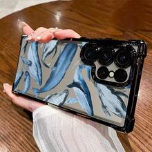 Funda de Teléfono de Moda Artística con Ballena Compatible con 25 S24 S23 S22 S21 S20 FE S20 Ultra A03s A04E/M04 A05s A06 4G A13 4G A15 4G/5G A25 5G A32 4G A55 5G A03 A04 A05 A12/M12 4G A13 5G/A04S A16 4G/5G A35 5G S20 S20 Plus A34 S21 FE Ultra Plus 4G 5G Funda Trasera Transparente Suave a Prueba de Golpes - Colores mixtos - Ver 5