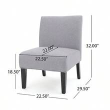 Fabric Slipper Chair, Gray And Black, Comfortable Living Room Seating, Soft And Durable Material, Modern Design For Home Use - Đen, Xám nhạt - Xem 7