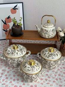 一套时尚蜻蜓图案厨房户外炊具，包含咖啡滴滤壶和咖啡壶。适用于炉灶和壁炉，适合家庭厨房、户外露营和野餐等多种场合。便携式设计，可用作水壶、茶壶或咖啡壶，是馈赠亲友的绝佳礼物。 - 蜻蜓 - 查看 3