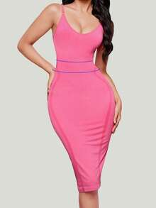 女士提臀收腹无缝连体衣，性感露背塑身吊带裙