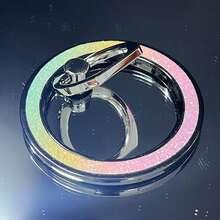 Premium Magnetic Metal Ring Phone Holder, Compatible With Magnetic Phone Ring Holder, Compatible With Iphone Wireless Charging, 2-In-1 Ring Holder, Comes With Magnetic Ring, Multiple Frame Color Options, Suitable For Fitness/Office/Watching Videos - Multicolor - View 32