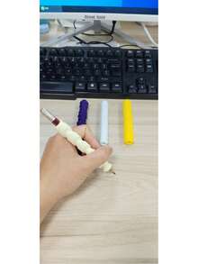 4pcs Textured Silicone Pencil Grips, Sensory Pen Sleeves For Stress Relief, Suitable For Office, Drawing, Writing To Alleviate Pressure From Handwriting And Painting