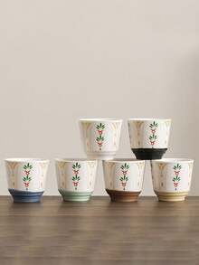 1 pieza Taza de café saudí de cerámica de 180ml, taza de agua creativa de Ramadán, taza de té, taza de latte manual, regalo del Día del Padre, regalo del Día de la Madre, regalo para amigos, regalo festivo para colegas, 7 estilos disponibles - Multicolor - Ver 5