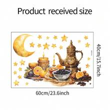 1pc Creative Middle Eastern Hanging Lamp Wreath Wall Sticker, Removable PVC Decal, Suitable For Bedroom, Living Room Or Study, Eid Decoration - Multicolor - View 7