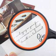 两副60毫米/90毫米10倍手持放大镜，防碎阅读放大镜，真玻璃材质，带防滑橡胶手柄，适用于阅读、爱好和科学研究。 - 彩色 - 查看 11