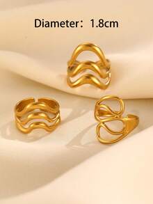 1 Set Open-Ended European & American Style Rings, Minimalist Classic Versatile Fashion Casual High-End Suitable For Women's Daily & Party Wear
