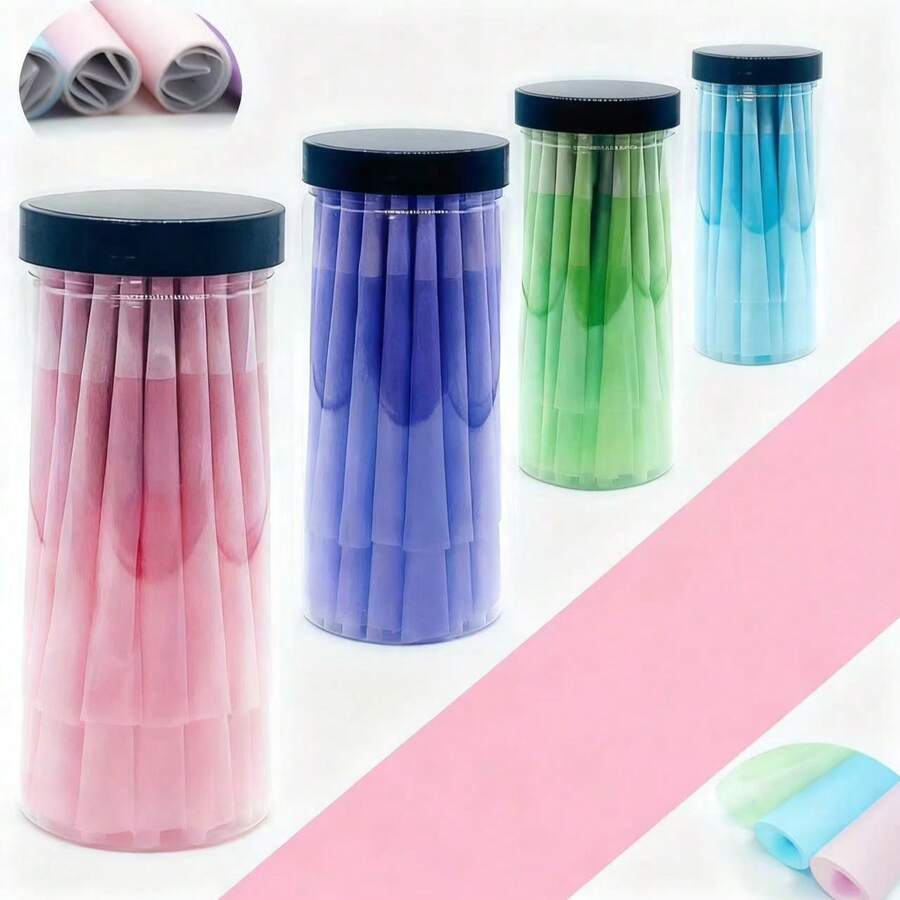 50/100pcs Rainbow Rolling Papers, Multi-Color Options, Natural Pre-Rolled Cones, King Size 109mm Pre-Rolled, Includes Tips And Tube Packaging - Household Essentials, Valentine's Day/New Year Gifts - Multicolor - View 1