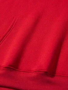 Sudadera con capucha con cordón y estampado de letras para hombre, para otoño - Rojo - Ver 6