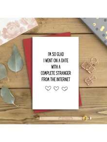 1pc/2pcs Funny & Creative Anniversary Card, Happy Valentine's Day, Celebrate Love - White - View 2