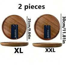 4 种尺寸圆形相思木托盘，厨房餐桌装饰托盘，家居装饰用木托盘，咖啡桌和家居装饰，圣诞装饰礼物