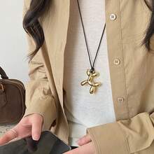 1件新款气球狗吊坠项链，优雅毛衣链项链配饰，男女皆宜的锁骨链饰品，秋冬季 - 氣球狗吊墜項鍊 - 查看 5