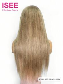 ISEE Ready-To-Wear Human Hair Wig, Upgraded Straight Ombre Gray-Golden Blonde With Brown Roots, Unprocessed Virgin Hair, Natural Hairline, No Glue 6"X4" Transparent Lace Front Wig, Pre-Plucked And Trimmed, 22-28 Inches, 180% Density, Silky Natural Hairline, Suitable For Daily Wear, Beginner-Friendly, Charming And Elegant, Casual And Fashionable, Student And Beauty Supplies - S3/14 - View 5