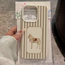 Una funda para teléfono con patrones de rayas retro en melocotón, beige y blanco marfil, una funda de protección creativa personalizada, elegante y sencilla, a prueba de golpes, anti-caída, resistente a las manchas y duradera, adecuada para  17/17 Pro/17 Pro Max/17 Air/ 16/16 Pro/16 Pro Max/16 Plus/ 15/15 Pro Max/15 Pro/15 Plus/ 14/14 Pro/14 Plus/14 Pro Max/ 13/13 Pro/13 Pro Max/12/12 Pro/12 Pro Max/11/11 Pro/11 Pro Max/XR/X/XS/XS Max. Es el regalo de cumpleaños perfecto para novias, novios, esposos, esposas, amigos o para uno mismo, innovador y a la moda, adecuado tanto para hombres como para mujeres.Estilo INS Protege la Personalidad Cubierta Moda Imagen Minimalista Linda Diseño - Concepto de Alta Estética Otoñal Regalo de Cumpleaños Regalo de Festival - Blanco 1668 - Ver 3