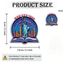 1 nam châm tủ lạnh Acrylic 2D chủ đề New York, có kiến trúc thành phố New York, taxi màu vàng, tượng nữ thần tự do, kết hợp với đường chân trời thành phố New York, cho phép bạn mang sự sống động của New York về nhà mà không cần phải đi du lịch, có 3 kiểu dáng, phù hợp cho những người đam mê thành phố New York, quà lưu niệm du lịch thành phố, đồ trang trí nhà bếp, tủ, quà tặng ngày lễ và quà tân gia - Nhiều màu - Xem 11