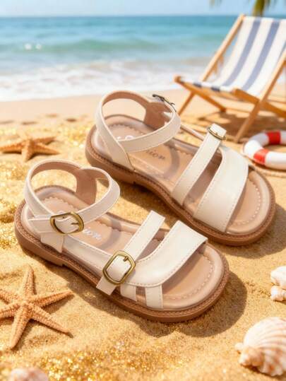 Kids Summer Sandals With Adjustable Strap And Comfortable Sole, Suitable For Boys And Girls Beach Travel
