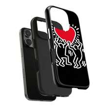 High-Quality Keith Haring Artwork Phone Cover - Compatible With IPhone 11/12/13/14/15/16/17Pro, Shockproof, Creative Handpainted Design, Gift For Girlfriend, Waterproof, Anti-Fall, Scratch Resistant - Black - View 3