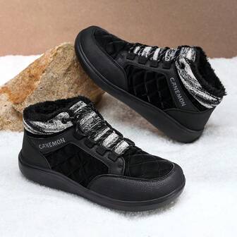 男士新款时尚户外鞋，舒适绒面革鞋面，保暖内衬雪地靴