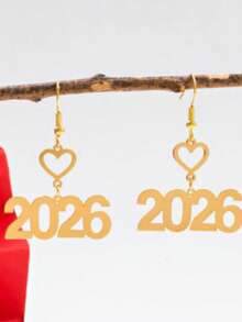 1对休闲独特设计2026镂空心形耳环 - 2026愛心款 - 查看 2