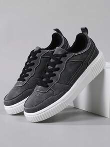 2025 scarpi sportivi casual da donna, scarpe da streetwear alla moda per studenti, scarpe da skateboard leggere e sportive - Grigio Scuro - Visualizzare 6