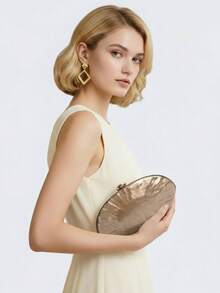 Acrylic Purses And Handbags For Women Multicolor Perspex Clutch Banquet Evening Crossbody Handbag,For Parties, Dances, Weddings, And Banquets,Featuring A Metal Chain Strap, This Petite And Elegant Evening Clutch Is Designed Exclusively For Women. Suitable For Both Handheld And Shoulder Carry, It Serves As A Versatile Accessory For Christmas And Halloween Celebrations. - 銅色 - 查看 9