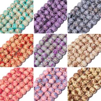 8mm Colorful Natural Stone Turquoise Beads Round Loose Spacer Beading For Diy Charms Earrings Bracelet Necklace Crafts Jewelry Making Accessories Supplies