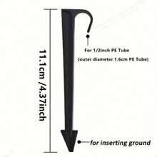 25pcs Plastic PE Pipe Bracket - Suitable For 1/2 Inch Drip Irrigation Pipes, Garden Water Pipe Fixing Tool,Garden Irrigation Pipe Holder,PE Pipe Support Bracket, - Black - View 2