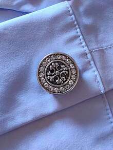 1件/2件套优雅花卉几何图案纽扣套装，衬衫纽扣套装，夹扣套装，时尚水晶袖扣套装，适用于燕尾服和婚纱装饰