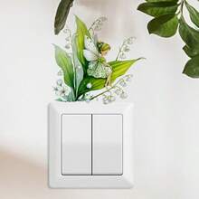 Contemporary Lily-Of-The-Valley Wall Stickers With Green Foliage & Fairy- Removable PVC Decals For Floors/Walls/Cabinets/Switchs - Self-Adhesive For Home Decor (Easy Install) - Multicolor - View 8