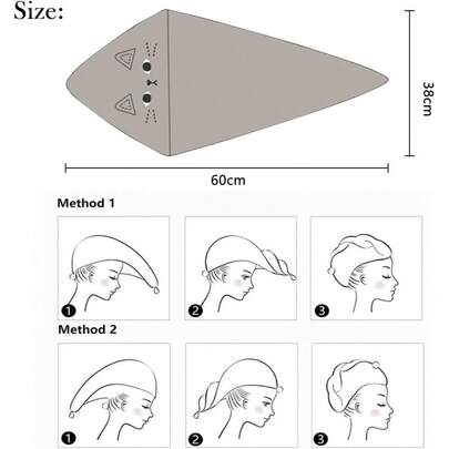 Toalla de pelo de microfibra con forma de gato, de secado rápido y súper absorbente, turbante de toalla retorcida, adecuado para cabello largo y rizado, suave y cómodo, se puede usar como accesorio de baño, regalo y decoración navideña, esencial para vacaciones, toalla de baño de viaje, aplicable para salones, hoteles, lugares deportivos, artículo esencial para el hogar, toalla, cuidado de la piel