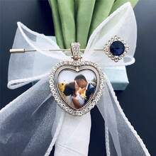 Personalized DIY Wedding Accessories, Customized Holiday Commemorative Photo Pendant, Double-Sided Photo Frame Decorations ,2000s Style - Multi-color - Heart-shaped Rotating Rhinestone Design - View 14