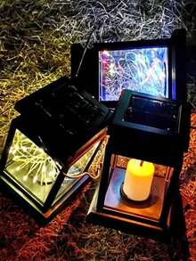 1pc Solar Garden Light - Smart Light-Sensing Lantern - Flameless Flickering LED Candle Light, Outdoor Hanging Decorative Light, Dimmable Outdoor Hanging Ornament, Suitable For Gardens, Patios, Paths, Lawns, Tables, Terraces, Camping, Outdoor Party Decorations, Ideal Holiday Gift. - Multicolor - View 6