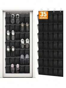 大容量门后挂式鞋袋，多隔层衣柜收纳袋，可收纳袜子和家居用品，休闲风格无纺布挂式鞋袋，适合作为圣诞礼物、情人节礼物、圣诞袜填充物、个性化礼物等。 - 彩色 - 查看 7