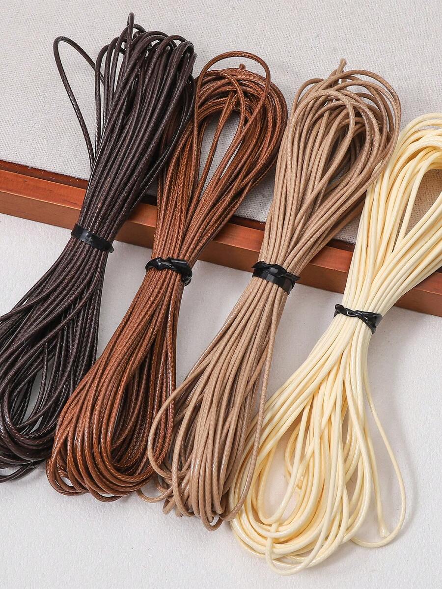 beadia 10米 0.8/1.0/1.5毫米 蜡绳/线 - 卡其色、米色、深棕色、咖啡色，DIY项链手链饰品制作配件，DIY手工工具缝纫线，编织线，多种颜色可选，耐用DIY项链绳和饰品制作线